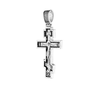 Серебряный мужской крест с чернением
