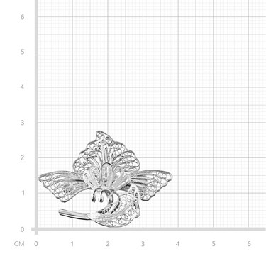 Серебряная женская брошь 