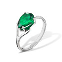 Кольцо,Серебро,с вставкой Наноизумруд Зеленая цвета,РОССИЯ