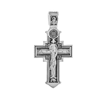 Серебряный мужской крест с чернением