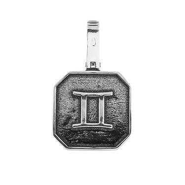 Серебряная подвеска с чернением стим-панк знак зодиака Близнецы