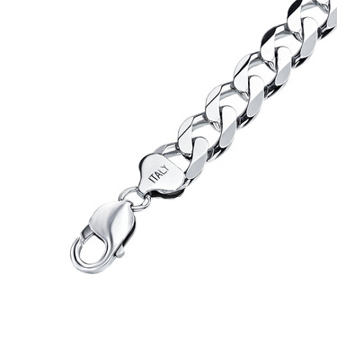 Серебряный браслет, плетение Панцирь, родирование, ширина 1,1 см