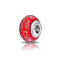 Шарм,Перлина,Серебро,с вставкой Муранское стекло Красная цвета,РОССИЯ