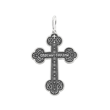 Серебряный мужской крест с чернением