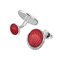 Запонки,Серебро,с вставкой Фианит,Эмаль Красная цвета,РОССИЯ