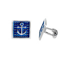Запонки,Серебро,с вставкой Эмаль Синяя цвета,РОССИЯ