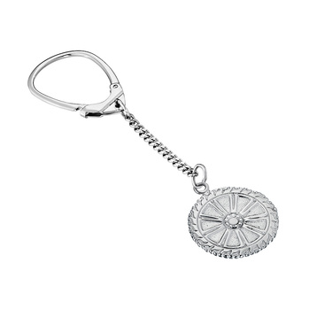 Серебряный брелок автомобилиста, родий