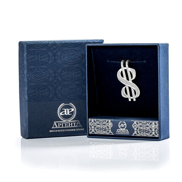 Серебряный мужской зажим для денег 