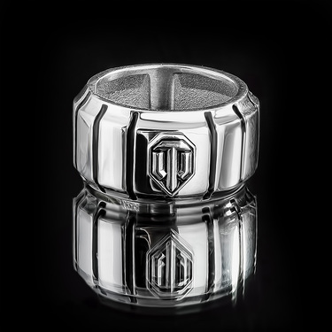 Серебряное кольцо серии World of Tanks покрытие родий