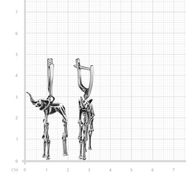 Серебряные серьги с подвесками 