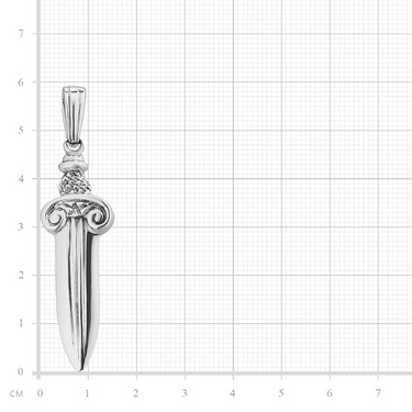 Серебряная подвеска клинок, чернение