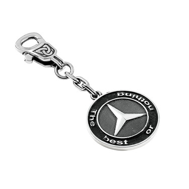 Серебряный брелок автомобилиста Mercedes, чернение