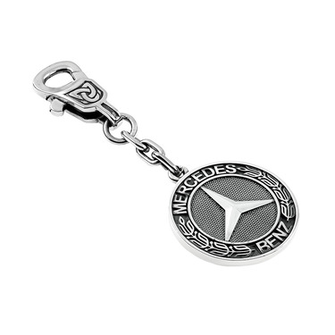 Серебряный брелок автомобилиста Mercedes, чернение