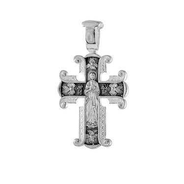Серебряный православный крестик с чернением
