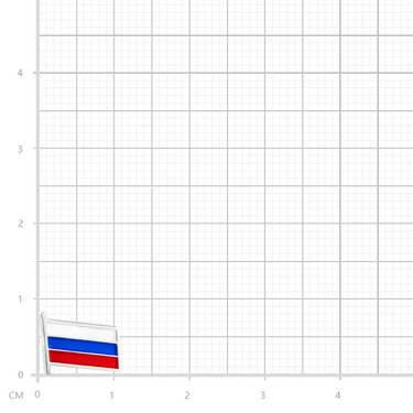 Серебряный значок триколор флаг России, эмаль