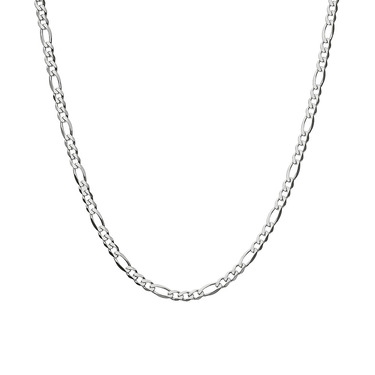 Серебряная цепочка плетение Картье (Фигаро), покрытие родием, ширина 3,9 мм