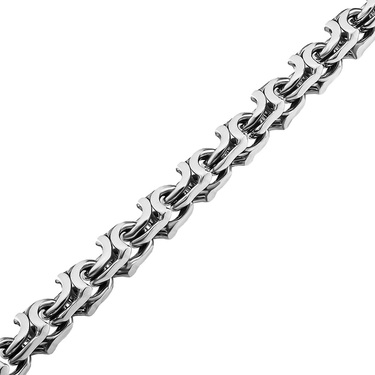 Серебряный мужской браслет, плетение квадратный Бисмарк с чернением, ширина 7,6 мм