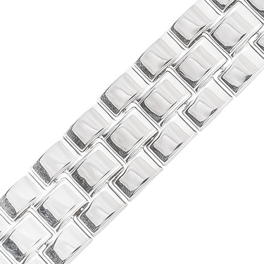 Серебряный браслет, плетение Ролекс, родированный, ширина 2 см