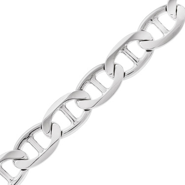 Серебряный мужской браслет, плетение Траверсина, родий, ширина 1,2 см