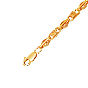 Серебряный литой браслет Спаси и сохрани, покрытие позолотой, ширина 6 мм