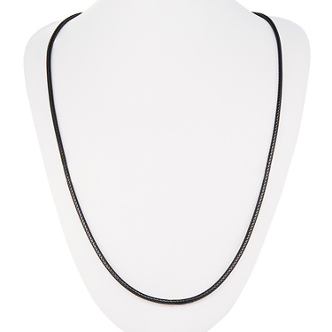 Ювелирный шнурок Гайтан черный, Хлопок,вощеный 3 мм с серебряным замком 