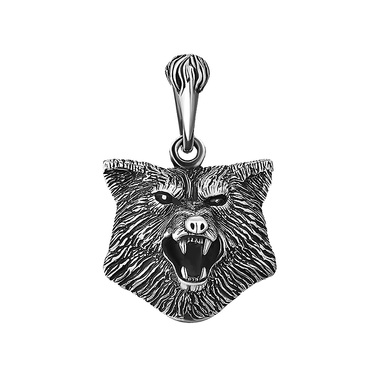 Серебряная подвеска "Волк" с чернением