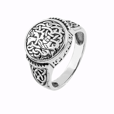 Серебряный мужской перстень с чернением серия Этника