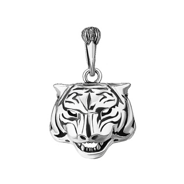 Серебряная подвеска "Тигр" с чернением