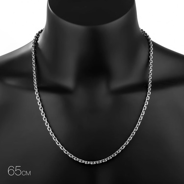 Серебряная цепь, плетение якорь, ширина 4,7 мм, оксидирование