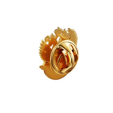 Серебряный значок Эмблема ФТС РФ - Таможня России, эмаль, позолота