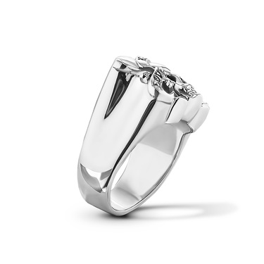 Серебряное массивное мужское кольцо Ed Hardy с черепом,  