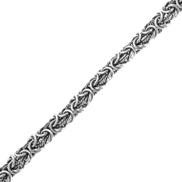 Серебряная женская облегченная цепь с матированием, плетение Королевская мантия, 0,8 см, родий
