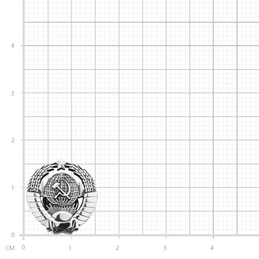 Серебряный значок Герб СССР, оксидирование