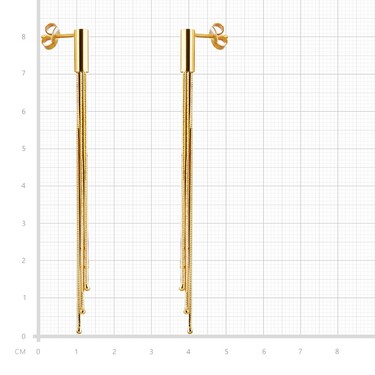 Серебряные серьги прямые,плетение снейк, позолота