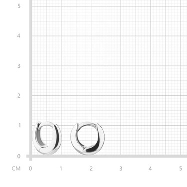 Серебряные серьги Кольца / Конго / Круглые / Хаггисы / Капли, родий, диаметр 1,1 см