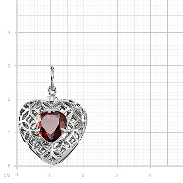 Серебряная подвеска с красным фианитом 