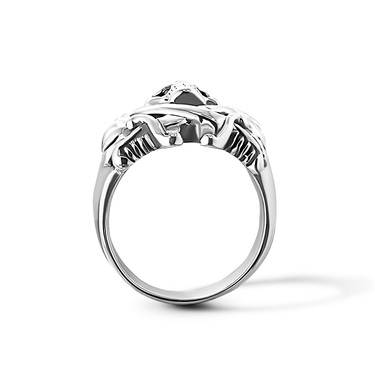 Серебряное массивное мужское кольцо Ed Hardy с черепом