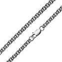 Серебряная цепочка, плетение Бисмарк, ширина 3,2 мм, чернение Цепочка на шею,Серебро,с замком Карабинный,РОССИЯ
