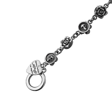 Серебряный двусторонний мужской браслет Ed Hardy с черепами и розами