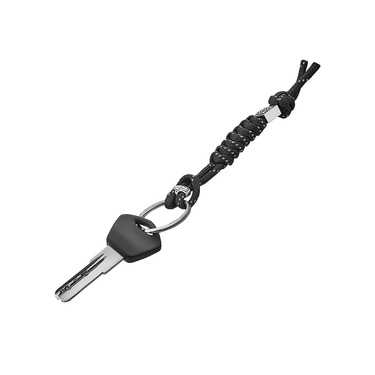 Брелок для ключей (темляк) из паракорда с серебряной вставкой Звезда Руси, ширина 1,1 см