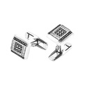 Запонки,Серебро,с вставкой Фианит Белая,Черная цвета,РОССИЯ