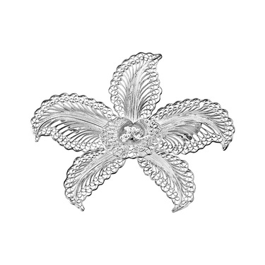 Серебряная женская брошь 