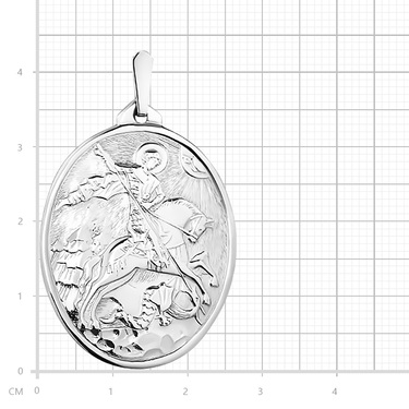 Серебряная овальная подвеска 