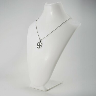 Серебряная подвеска Клевер / Четырехлистник большой, родий