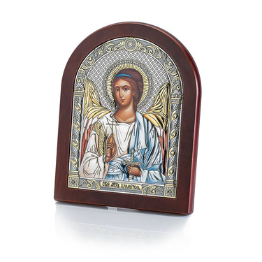 Православная икона Агел хранитель 17,5х22,5 см, серебро, гальваника