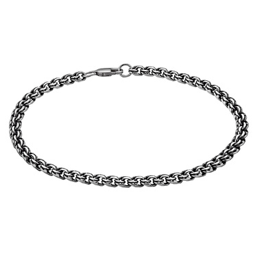 Серебряный мужской браслет, плетение Бисмарк, ширина 4,9 мм, чернение