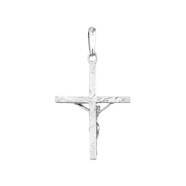 Утонченный серебряный Католический крест с распятием, покрытие родий