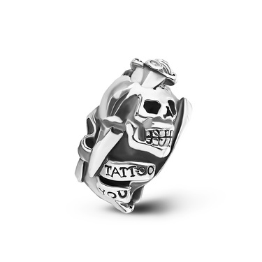 Серебряное массивное мужское кольцо Ed Hardy 