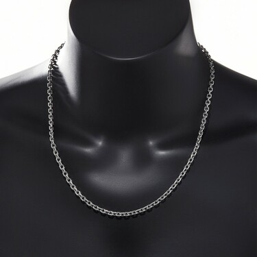 Серебряная цепь, плетение якорь, ширина 4,2 мм, оксидирование