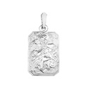 Серебряная прямоугольная подвеска  Подвеска,Кулон,Оберег,Нательная иконка,Нательный образок,Серебро,с вставкой Без вставок,РОССИЯ